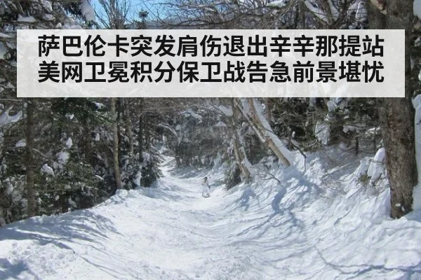 萨巴伦卡突发肩伤退出辛辛那提站 美网卫冕积分保卫战告急前景堪忧