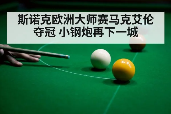 斯诺克欧洲大师赛马克艾伦夺冠 小钢炮再下一城